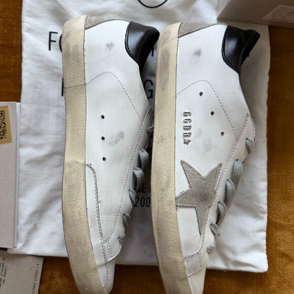 Golden Goose Women's Iconic Super-Star/black heel tab & metal stud lettering 41 - Picture 7 of 9
